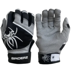 2022 Spiderz PRO Model Batting Gloves: Black/Grey