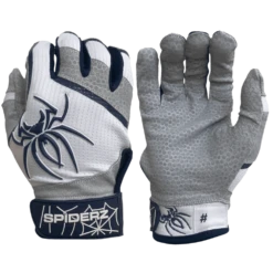 2022 Spiderz PRO Model Batting Gloves: White/Navy Blue
