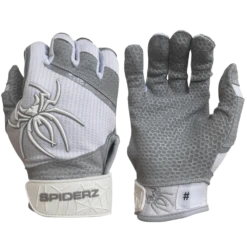 2022 Spiderz PRO Model Batting Gloves: White/Grey