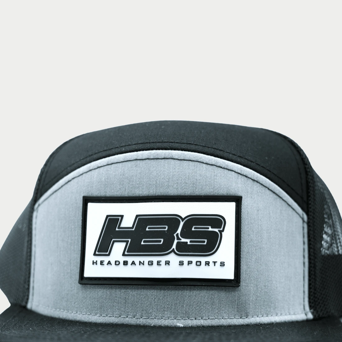 Headbanger Sports Lifestyle Pacific P787 6-Panel Arch Snapback Hat: Black / Heather Grey - Image 9