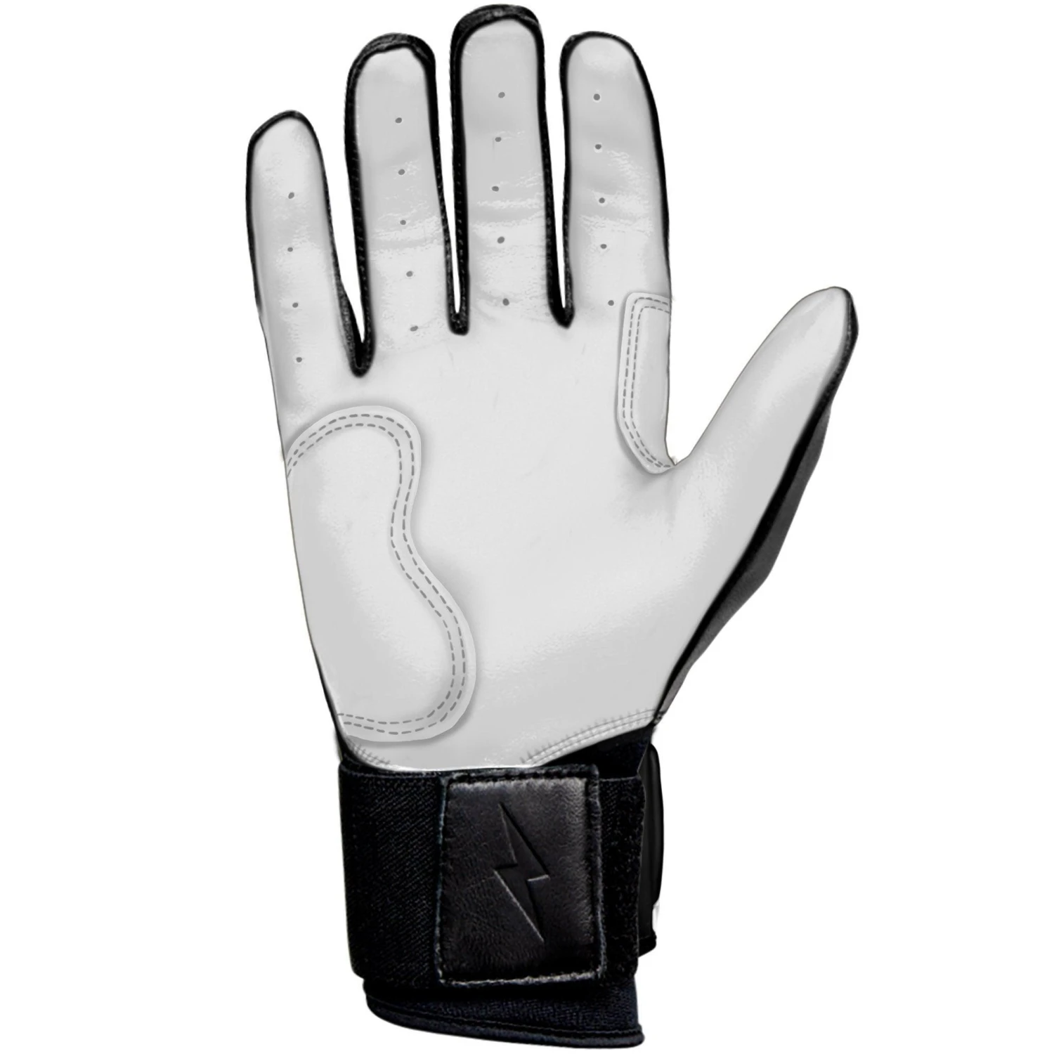 Bruce Bolt PREMIUM PRO Chrome Series Long Cuff Batting Gloves: Black - Image 6