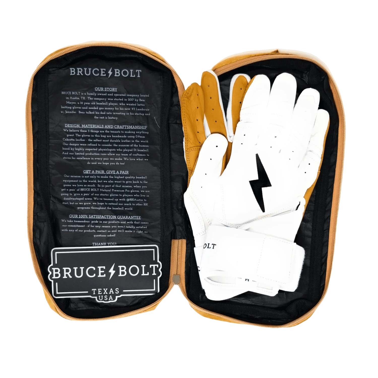 Bruce Bolt PREMIUM PRO Long Cuff Batting Gloves: White - Image 4