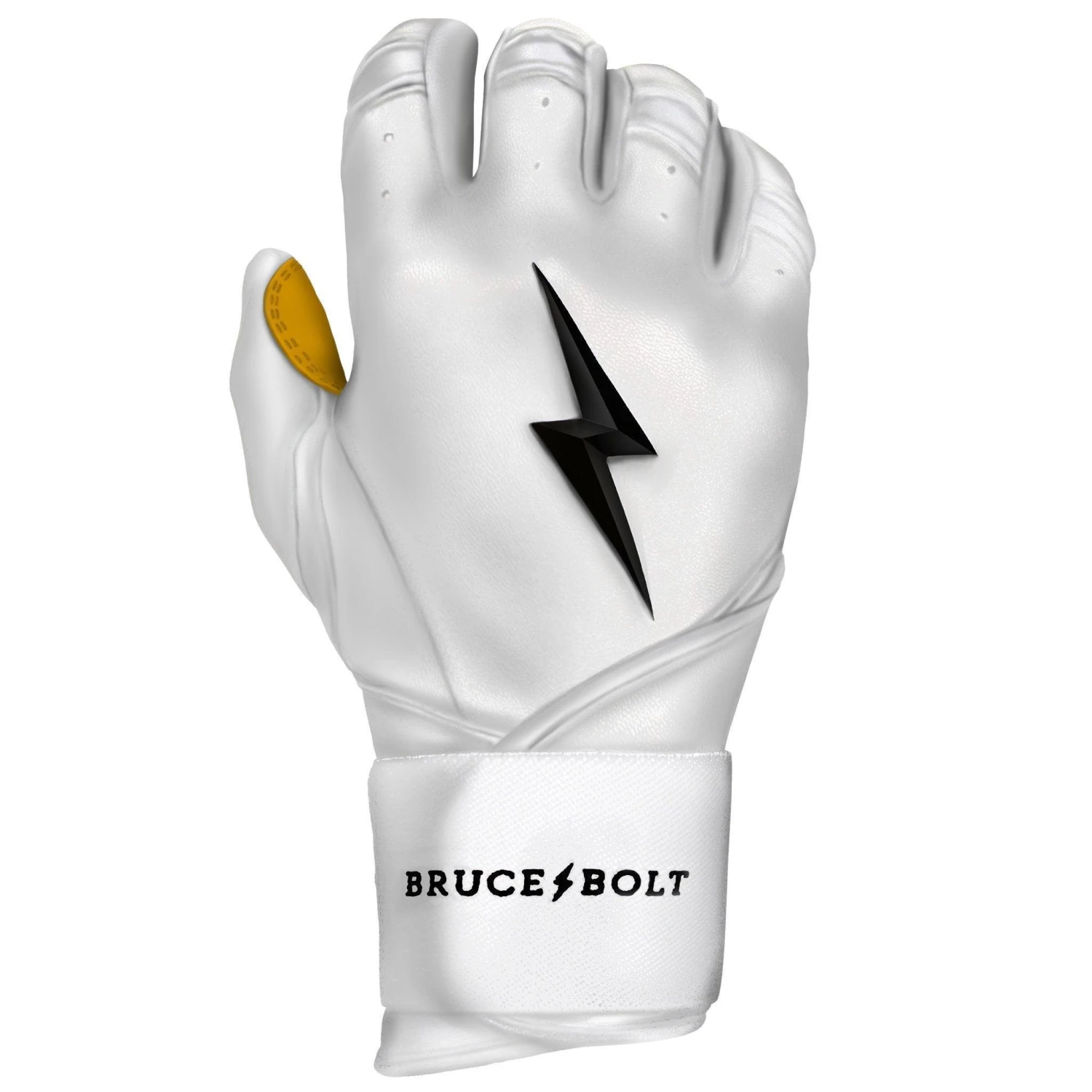 Bruce Bolt PREMIUM PRO Long Cuff Batting Gloves: White - Image 8