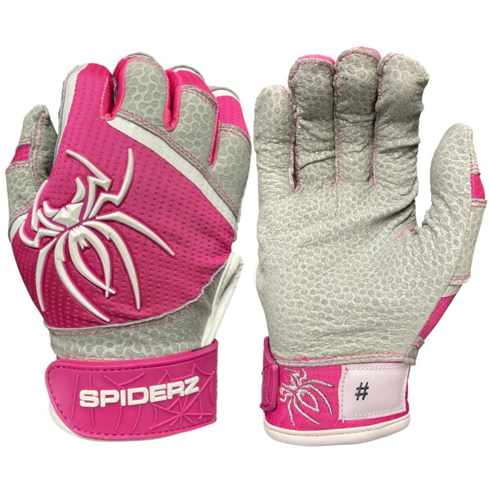 2022 Spiderz PRO Model Batting Gloves: Pink/White