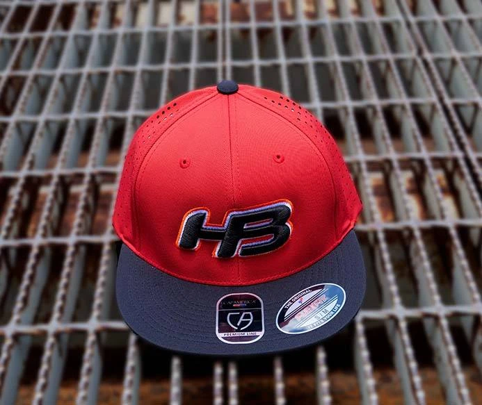 Headbanger Sports I8503 Cap America Flexfit Perforated Performance Hat: Red & Black - Image 2