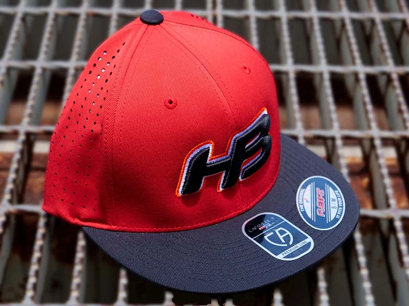 Headbanger Sports I8503 Cap America Flexfit Perforated Performance Hat: Red & Black - Image 3