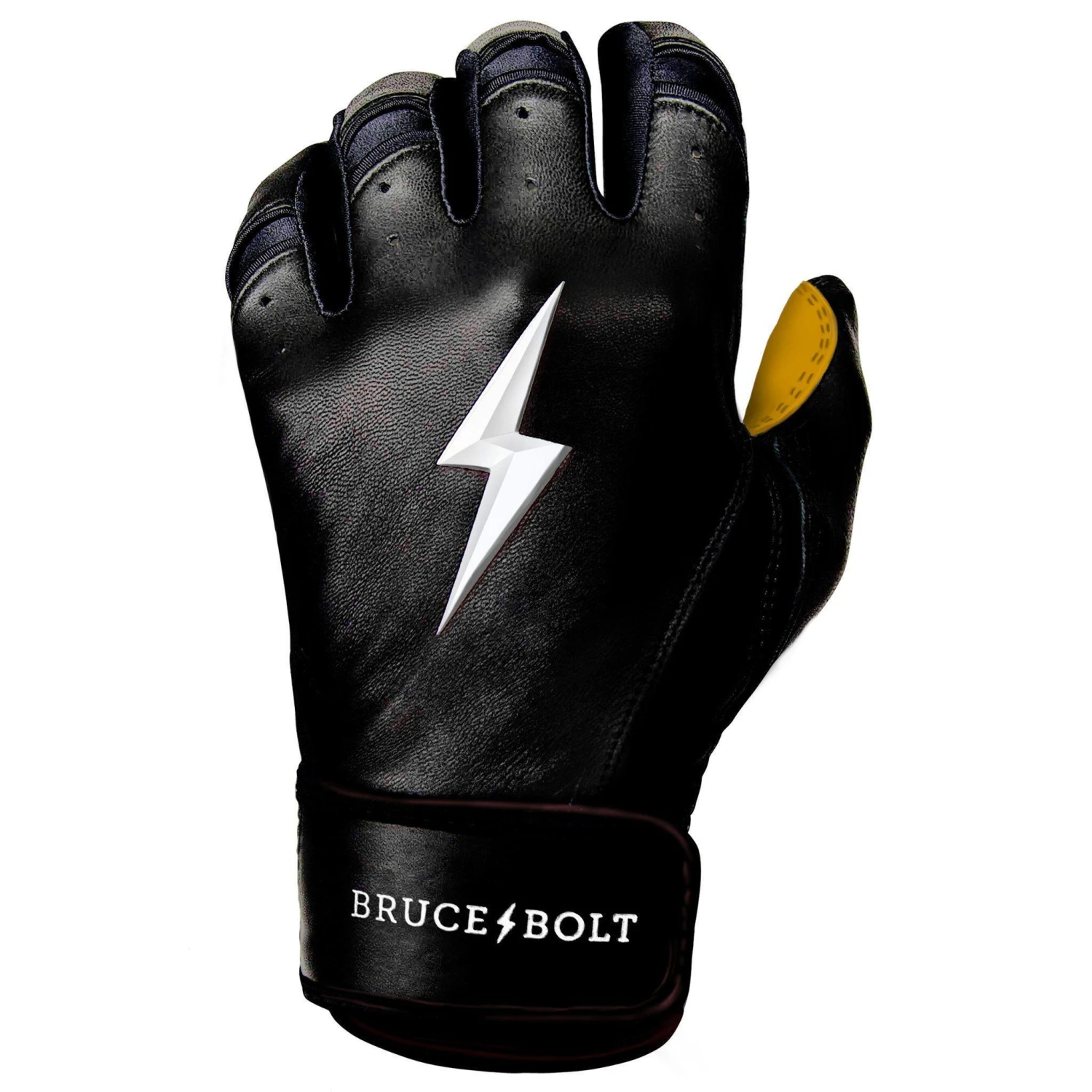 Bruce Bolt PREMIUM PRO Short Cuff Batting Gloves: Black - Image 8