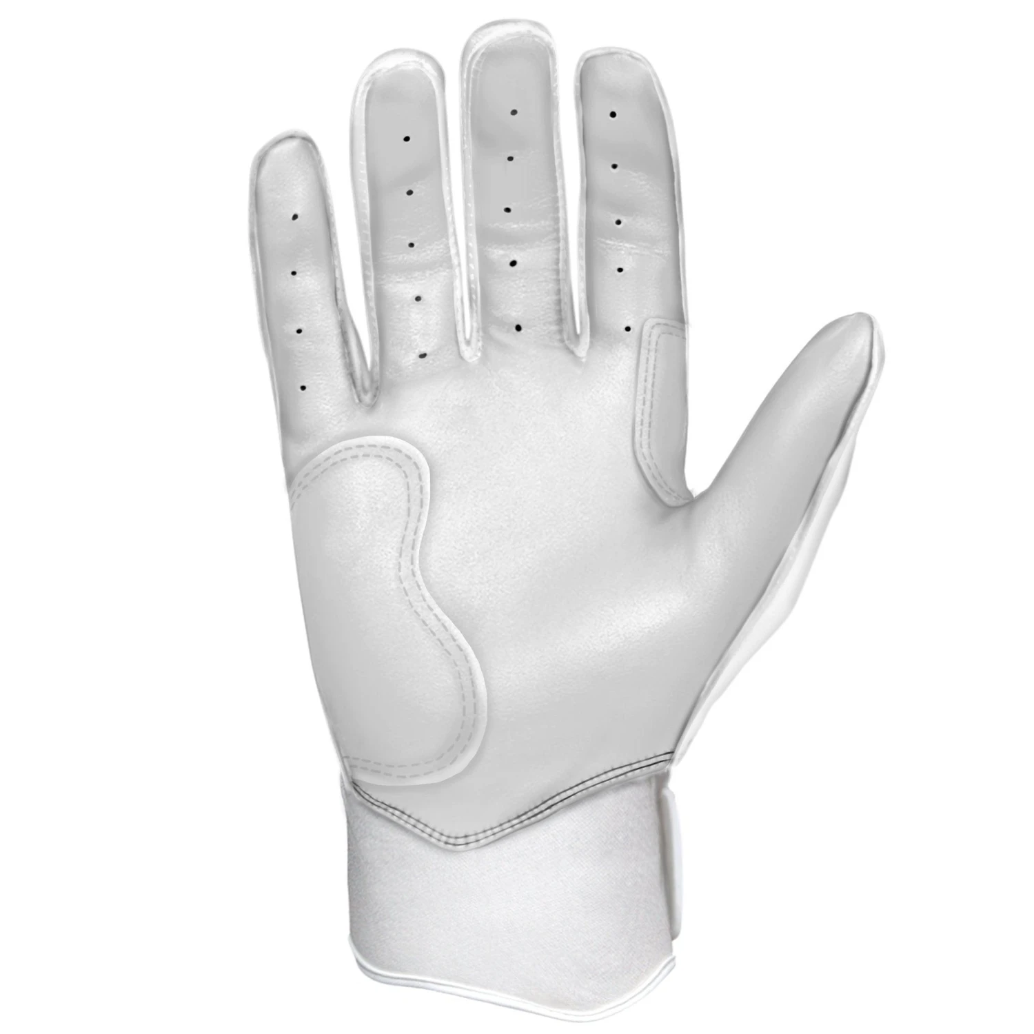 Bruce Bolt PREMIUM PRO Chrome Series Short Cuff Batting Gloves: White - Image 7