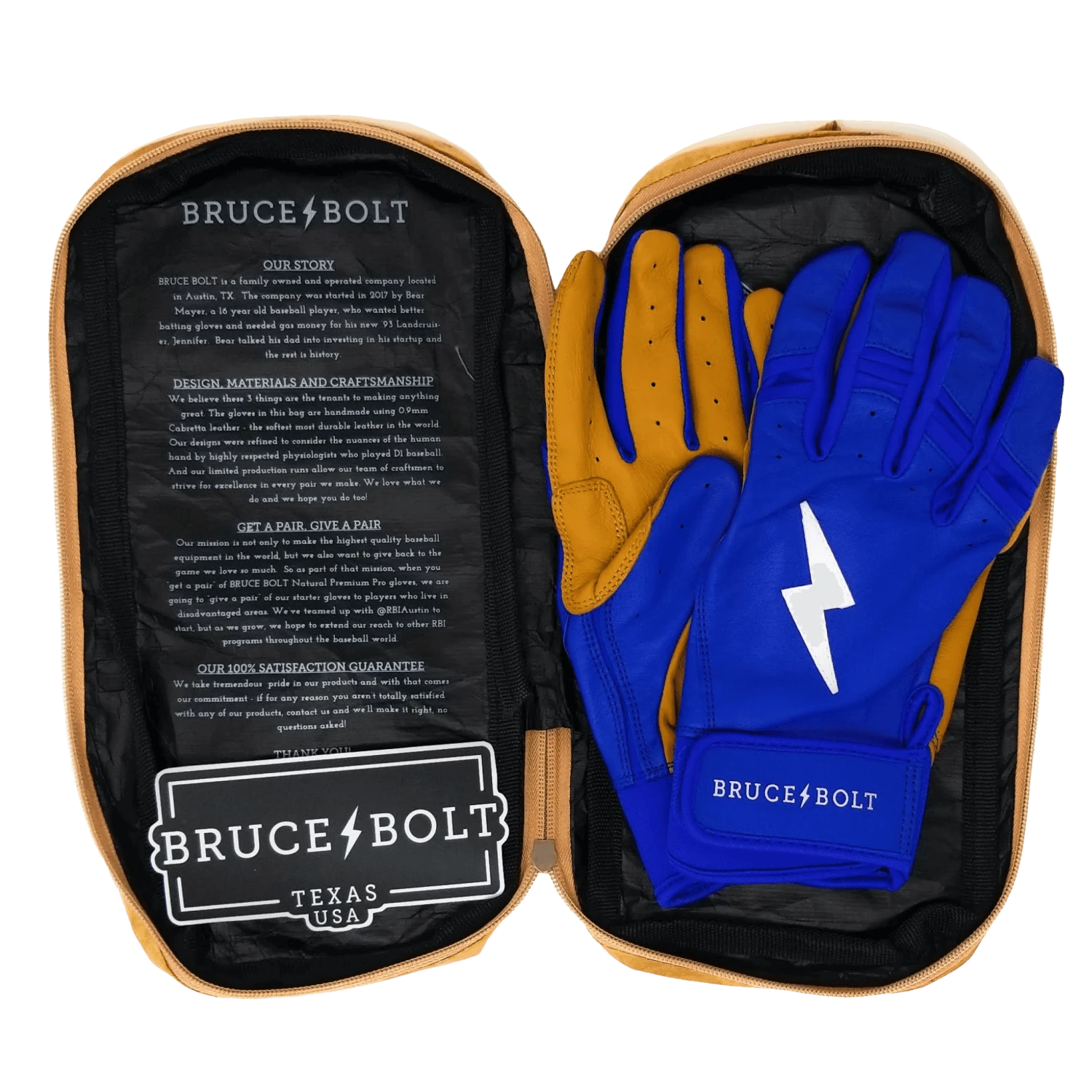 Bruce Bolt PREMIUM PRO Short Cuff Batting Gloves: Royal - Image 6