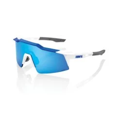 100% SPEEDCRAFT SL Matte White - HiPER Blue Multilayer Mirror Lens