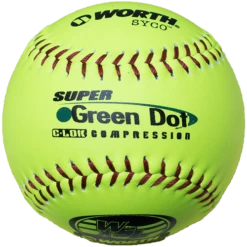 Worth 11" Super Green Dot WSL Slowpitch Softballs 47/400 (Dozen): YS11WSLC