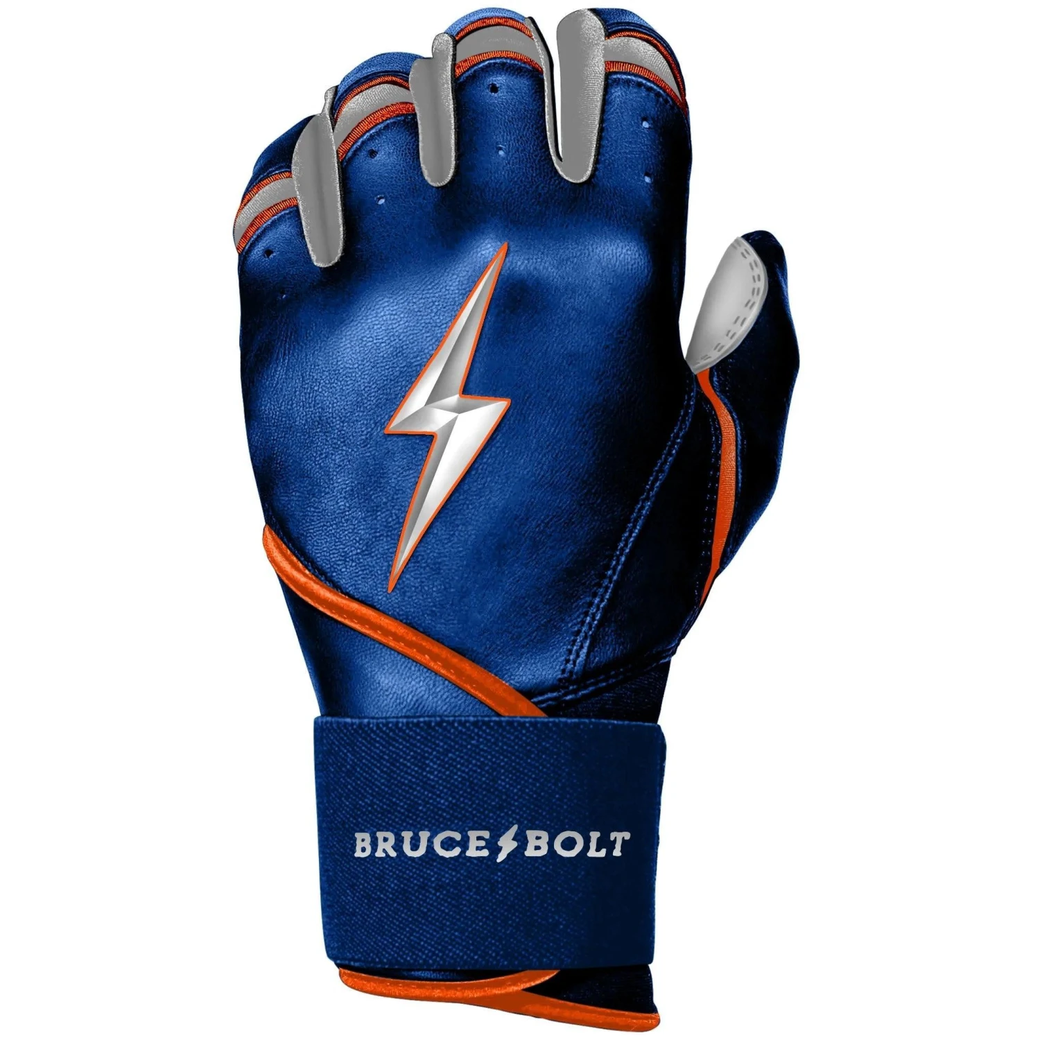 Bruce Bolt PREMIUM PRO NIMMO Long Cuff Batting Gloves: Mets Blue - Image 4