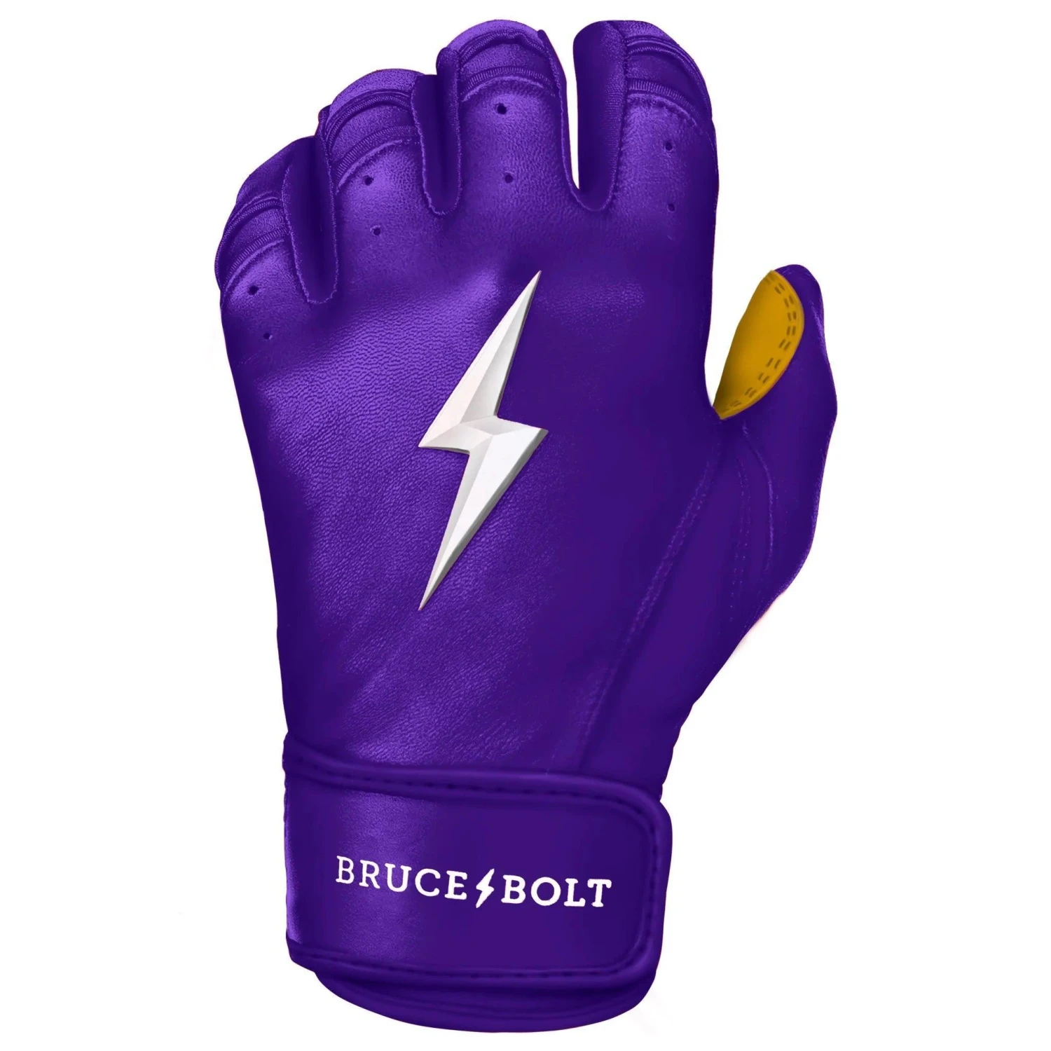 Bruce Bolt PREMIUM PRO Short Cuff Batting Gloves: Purple - Image 3